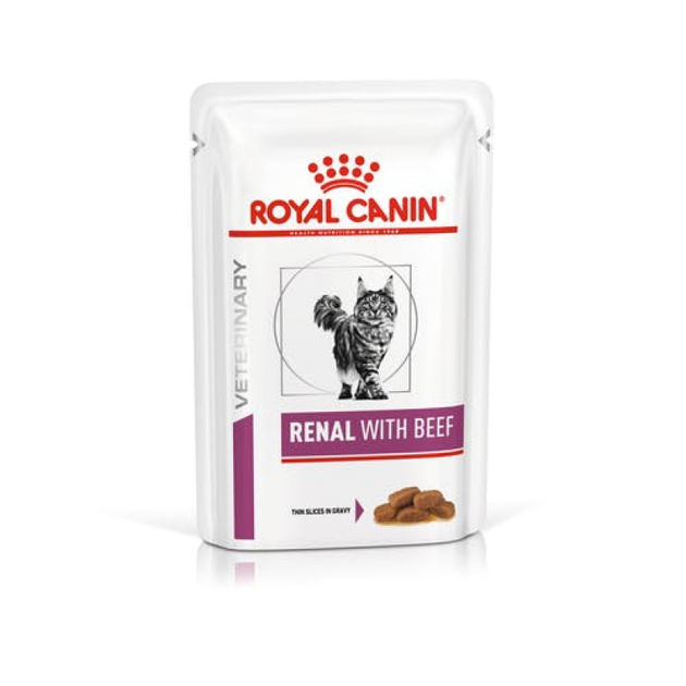 Вологий корм для кішок Royal Canin RENAL Beef при захворюваннях нирок 85г