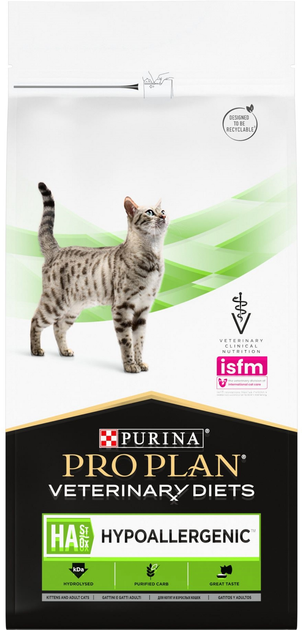 Сухий корм для кішок Purina Pro Plan Veterinary Diets HA Hypoallergenic 1.3 кг