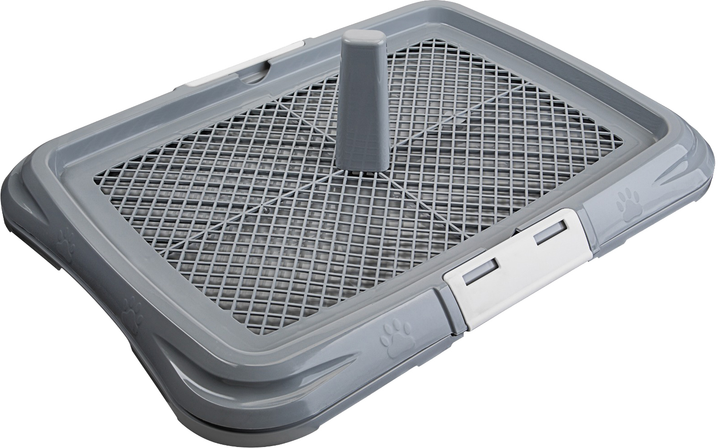 Туалет для собак під пелюшку Animall з сіткою та стовпчиком для кобеля CNR-128 47.5 х 35.5 х 5 cм S Сірий