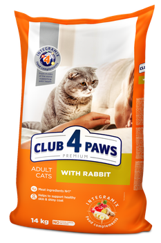 Сухий корм для кішок Club 4 Paws Premium Adult Rabbit із кроликом 14 кг