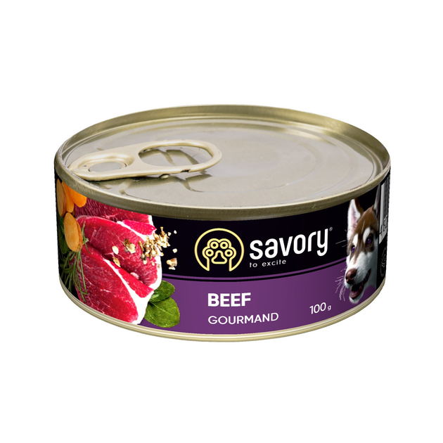 Вологий корм для дорослих собак Savory Adult Beef 100 г (яловичина)