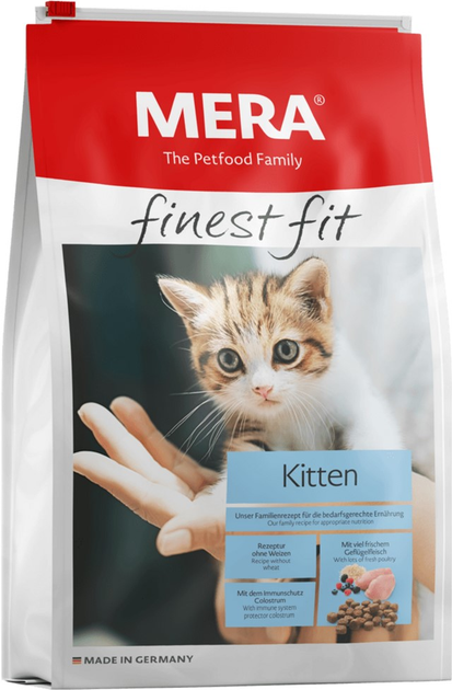 Сухий корм для кошенят Mera finest fit Kitten зі свіжим м'ясом птиці та лісовими ягодами 400 г
