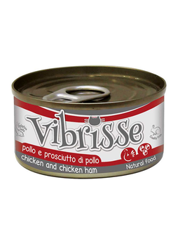 Вологий корм для котів Vibrisse з куркою і шинкою, 70 г