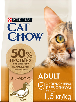Сухий корм для дорослих котів Purina Cat Chow Adult з качкою 1.5 кг