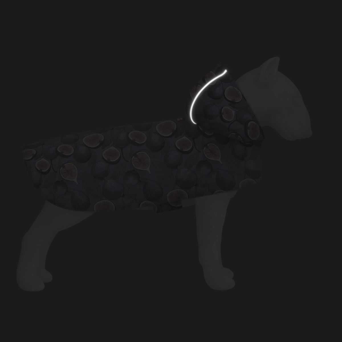 Дощовик-накидка з капюшоном для собак WAUDOG Clothes, малюнок Інжир XS,А 26-29 см,B 32-41см,С 21-26см-6