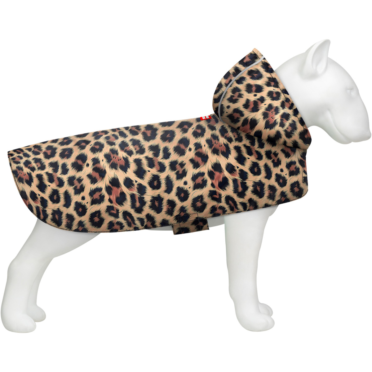 Дощовик-накидка з капюшоном для собак WAUDOG Clothes малюнок Леопард M, А 40-43 см, B 52-62 см ,С 33-42 см