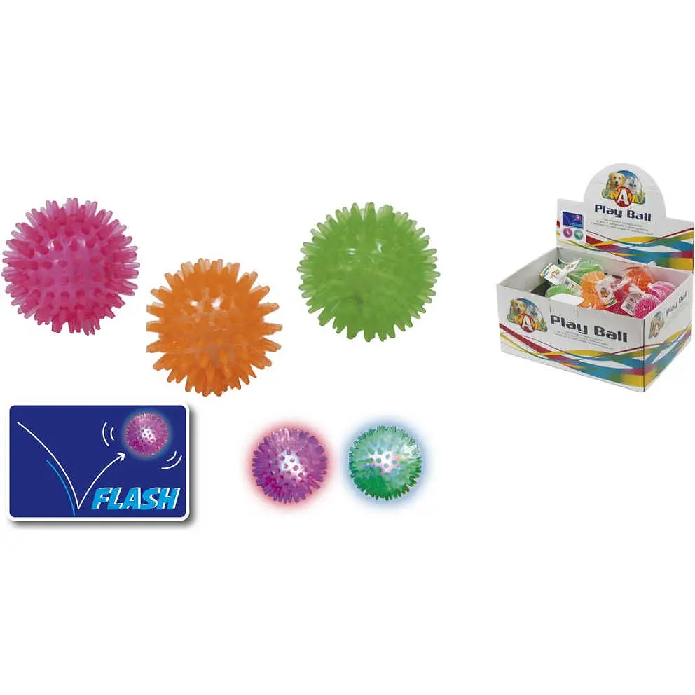 Іграшка для собак Croci М'яч-їжачок з LED силікон діаметр 5 см