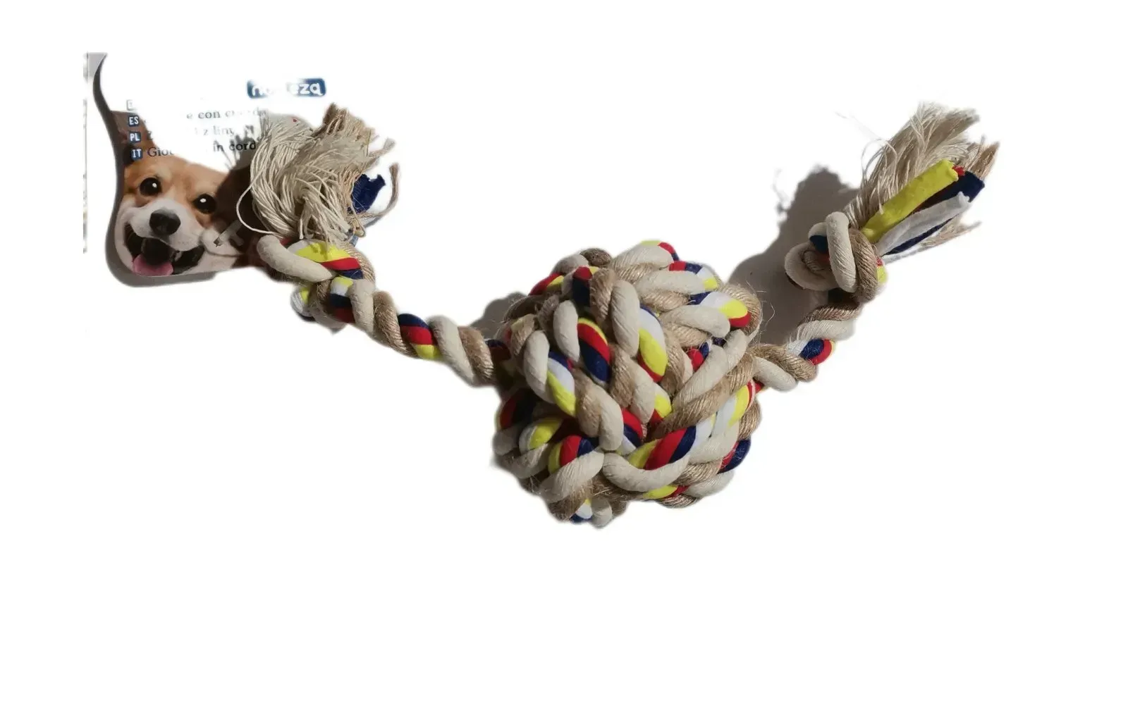 Іграшка для собак м'яч з каната з мотузками 32 см