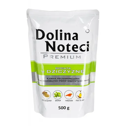 Вологий корм для собак Dolina Noteci Premium з дичиною 500 г (10 шт)