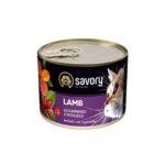 Корм вологий Savory Cat Can Adult Sterilised консерви для стерилізованих котів з ягням 200 г-1