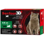 Краплі протипаразитарні для котів 4-8 кг Fipromax Secfour 3D 1 мл 2 шт-1