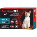Краплі протипаразитарні для котів до 4 кг Fipromax Secfour 3D 0.5 мл 2 шт-1