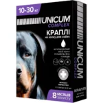 Краплі Unicum Complex Рremium від гельмінтів бліх та кліщів для собак 10-30 кг 4 піпетки-1
