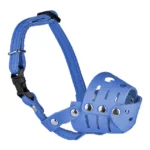 Намордник для собак малих порід шкіряний закритий голубий №0-1