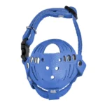 Намордник для собак малих порід шкіряний закритий голубий №0-1