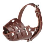 Намордник з натуральної шкіри для малих порід собак-1