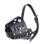 Намордник закритий для собак малих порід чорний шкіряний №3-1