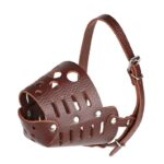 Намордник закритий для собак середніх порід коричневий шкіряний №4-1