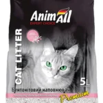 Наповнювач для котів Бентонітовий білий Animall з ароматом дитячої пудри 4,2 кг (5 л)-1