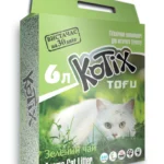 Наповнювач для котячого туалету Kotix Тофу Green tea Зелений Чай Соєвий грудкуючий 2.6 кг 6 л-1