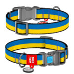 Нашийник для собак нейлоновий WAUDOG Nylon малюнок Colors of freedom 37-58 см-1