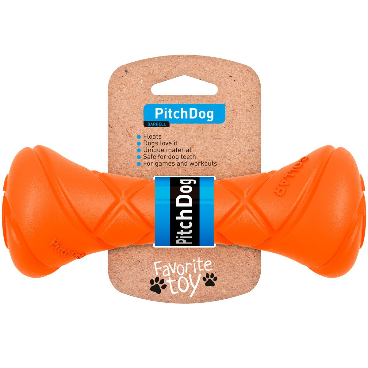 PitchDog Ігрова гантель для апортування помаранчева, довжина 19 см, діаметр 7 см