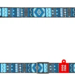 Повідець для собак нейлоновий WAUDOG Nylon, малюнок Етно синій, ширина 20 мм, довжина 122 см-1