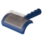 Пуходерка синя маленька с захистом 8 х 5 см-1