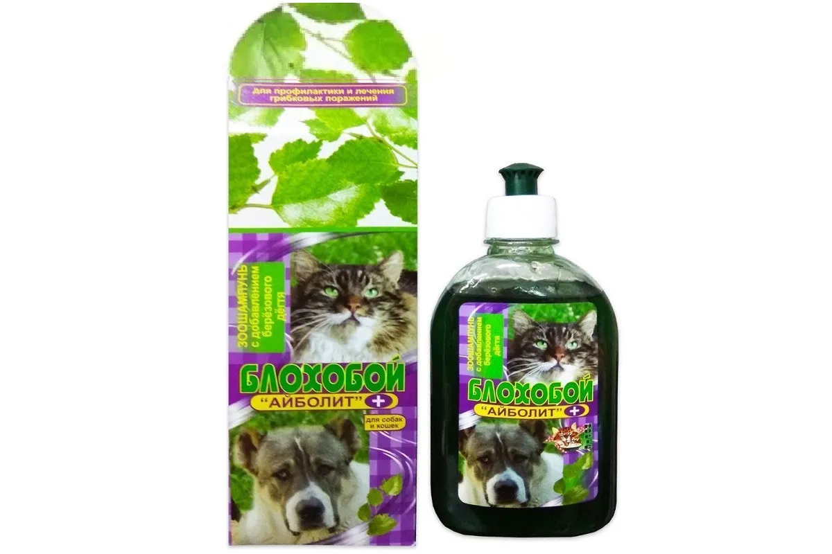 Шампунь Норіс для собак і котів Блохобой Айболит протипаразитарний з березовим дьогтем 300 мл