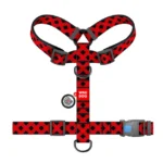 Шлея для собак анатомічна H-подібна WAUDOG Nylon Шотландка червона, розмір М-1