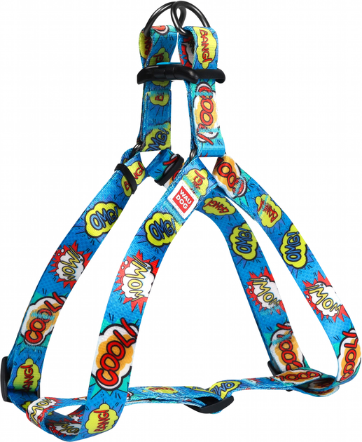 Шлея для собак анатомічна WAUDOG Nylon з QR паспортом малюнок ВАУ