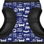 Шлея для собак м’яка WAUDOG Clothes з QR Бетмен біло-блакитний XS3-1