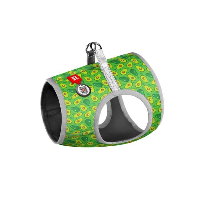 Шлея для собак м'яка WAUDOG Clothes з QR паспортом, малюнок Авокадо, розмір XS1