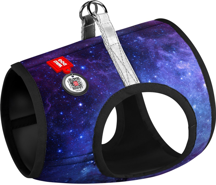 Шлея для собак м'яка WAUDOG Clothes з QR-паспортом малюнок NASA21 ХS2
