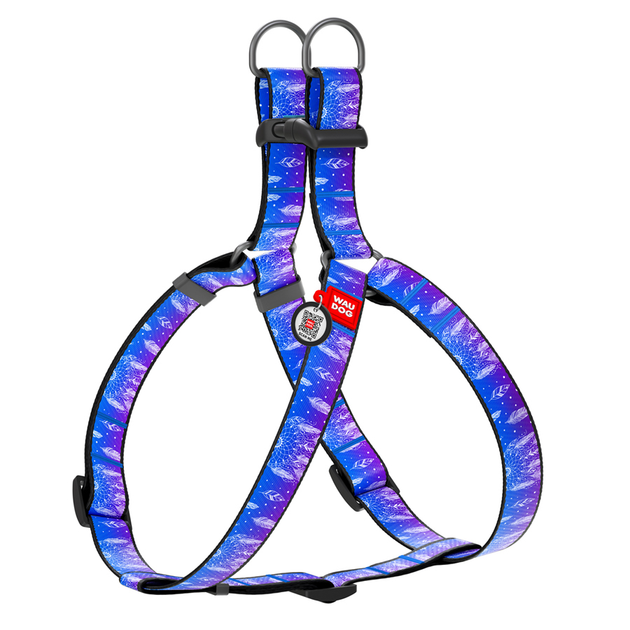 Шлея для собак WAUDOG Nylon з QR паспортом малюнок Ловець снів, розмір 60-90 см
