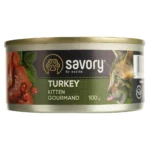 Вологий корм для кошенят Savory Cat Can Kitten з індичкою 100 г-1