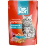 Вологий корм для котів Пан Кот з соковитою індичкою в соусі 100 г-1