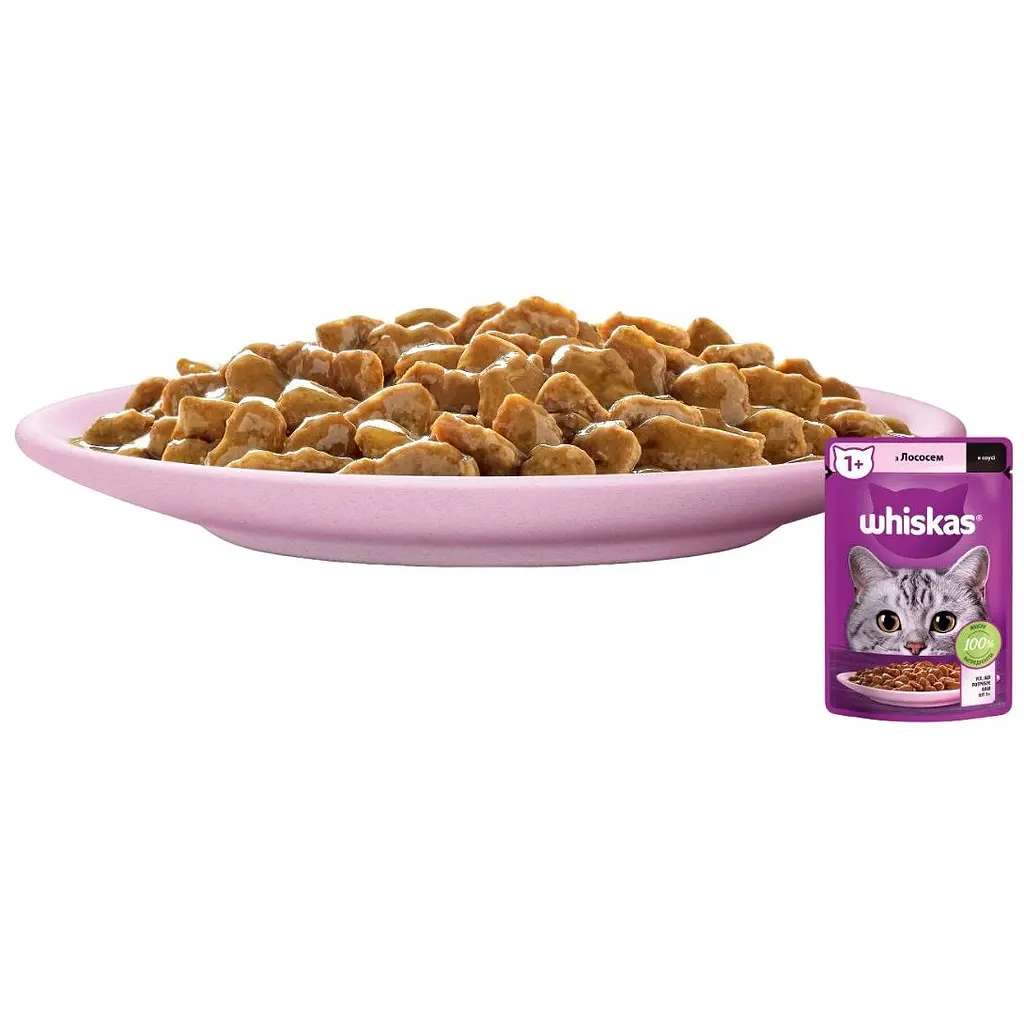 Вологий корм для котів Whiskas з лососем у соусі 85 г-2