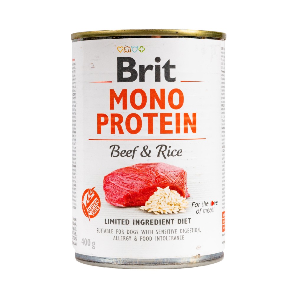 Вологий корм для собак Brit Mono Protein Beef & Rice з яловичиною та рисом 400 г