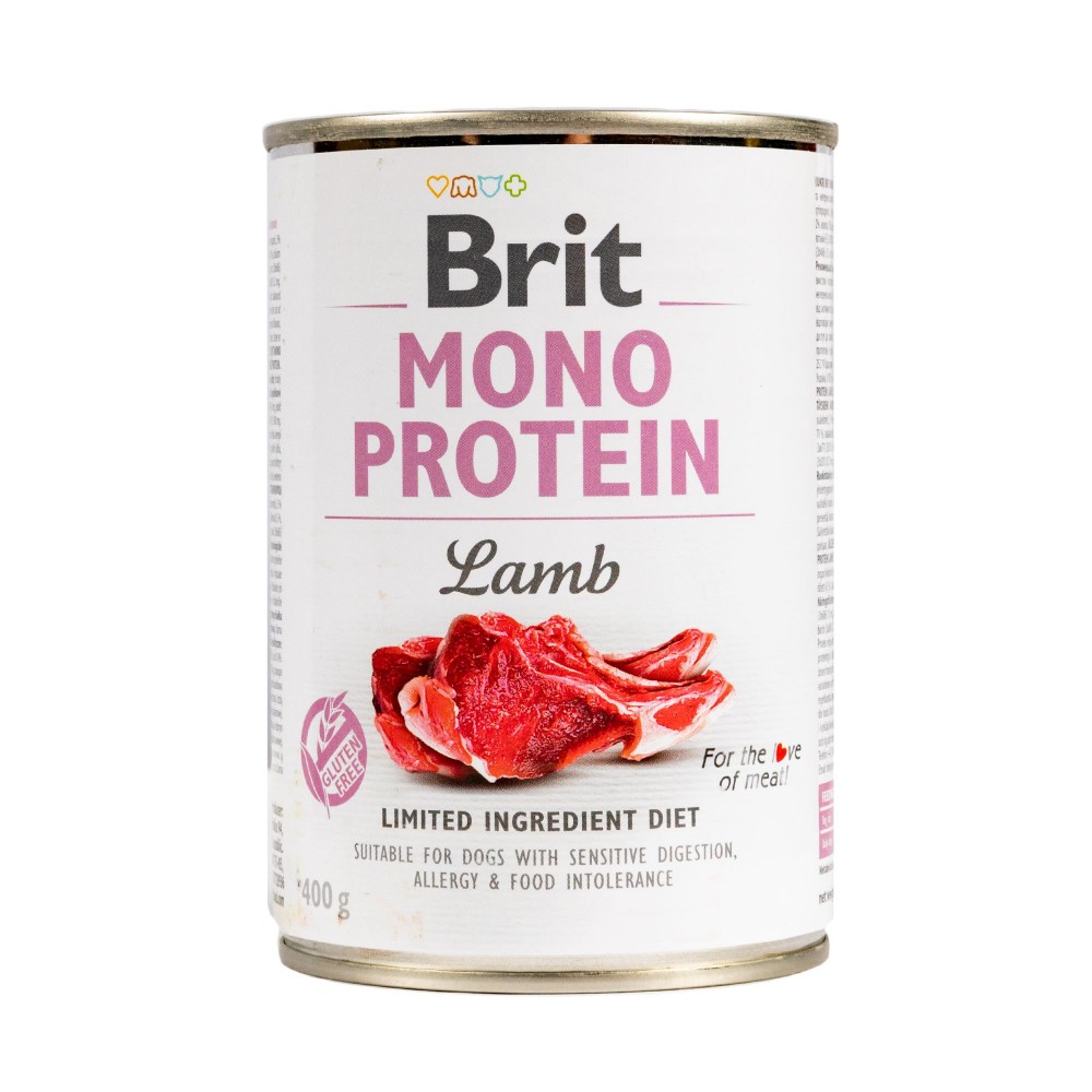 Вологий корм для собак Brit Mono Protein Lamb з ягням 400г