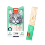 Wanpy Creamy Lickable Treats Tuna & Scallop Ванпі Тунець з морським гребінцем рідкі ласощі для кішок 5 шт по 14 г-1