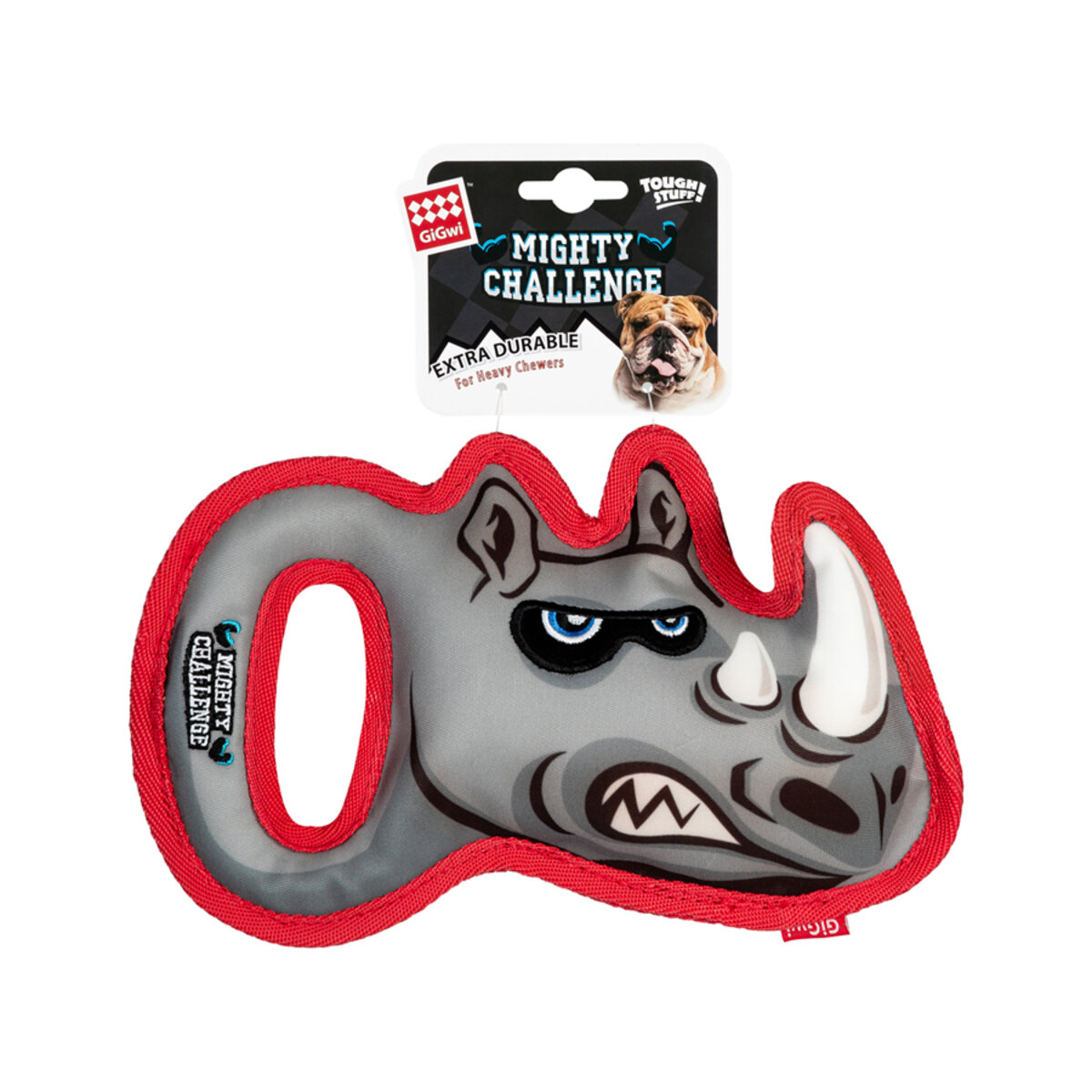 Іграшка для собак GiGwi Mighty Challenge Носоріг з пищалкою M | 25 см