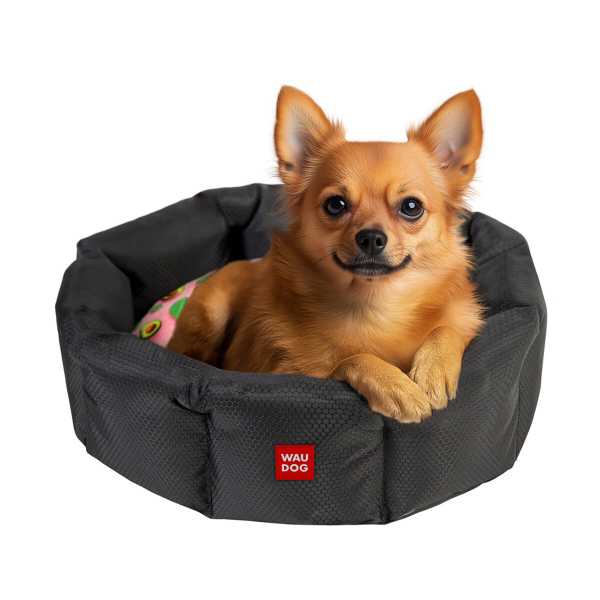 Лежанка для собак WAUDOG Relax малюнок Авокадо на рожевому M, Ширина 42 см, Довжина 52 см, Висота 19 см-4