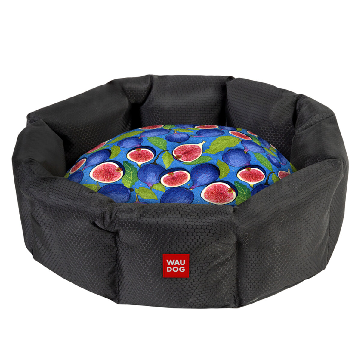 Лежанка для собак WAUDOG Relax малюнок "Інжир" M, Ширина 42 см, Довжина 52 см, Висота 19 см
