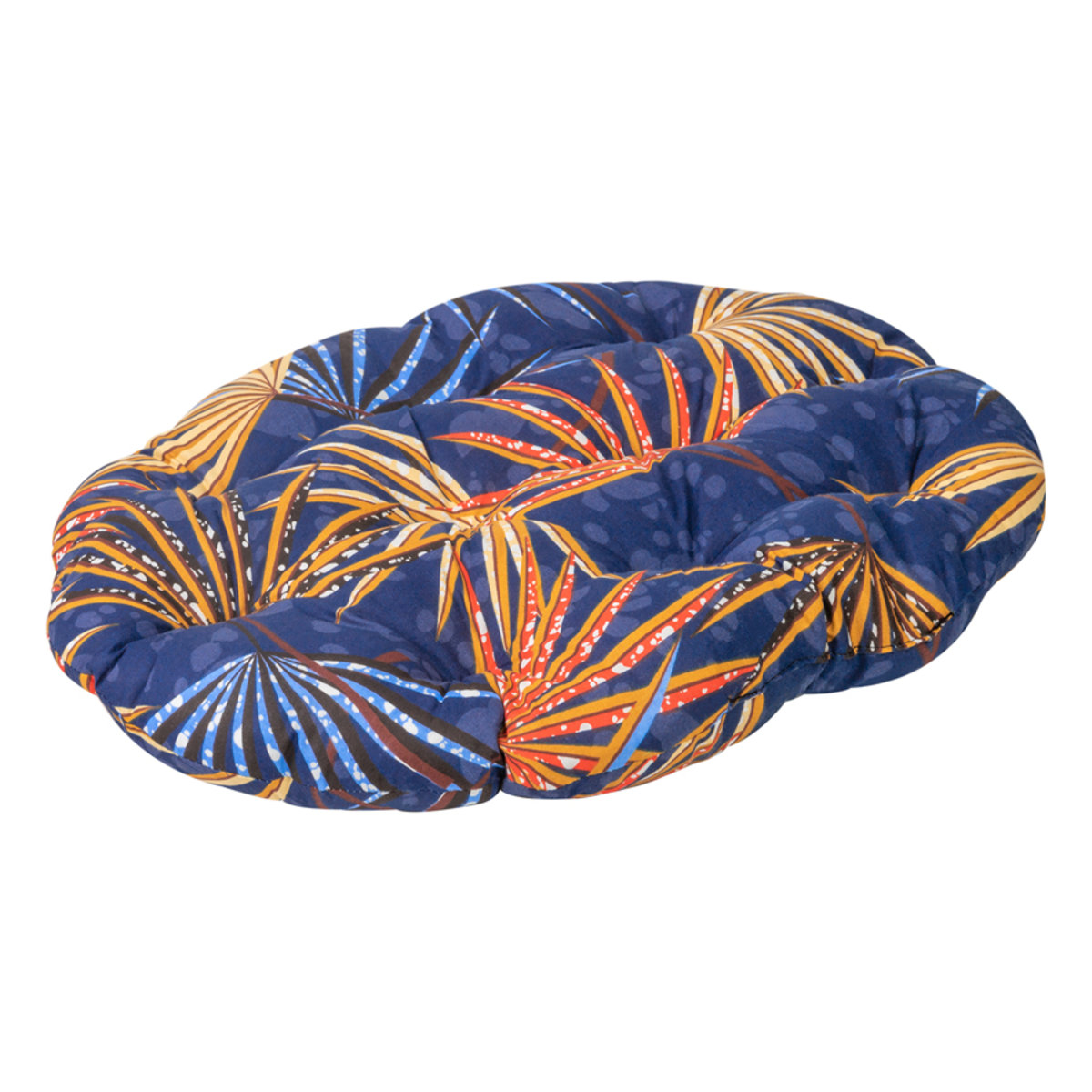 Підстилка овальна №1 синій з квітами Довжина 40 см, Ширина 30 см, Висота 7см