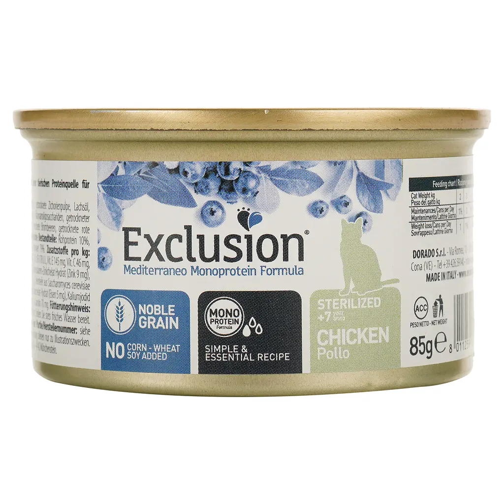 Exclusion Noble Grain Cat Sterilized +7 Chicken All Breeds вологий корм з куркою для стерилізованих котів +7 років 85 г