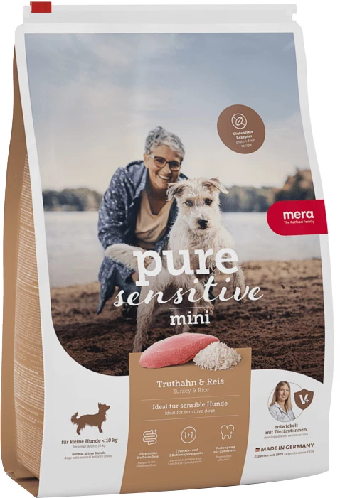 Сухий корм для дорослих собак дрібних порід Mera Mini Truthahn&Reis з індичкою та рисом 4 кг