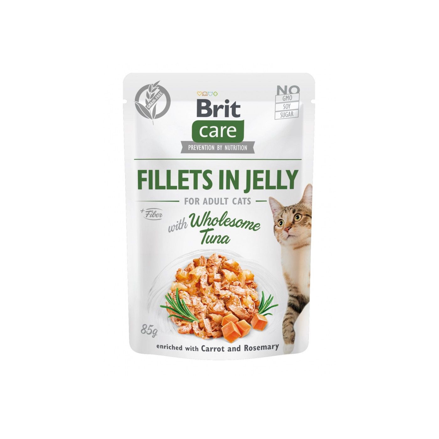 Корм вологий Бріт Кеа Філе Brit Care Fillets in Jelly Wholesome Tuna для котів філе в желе з тунцем 85 г