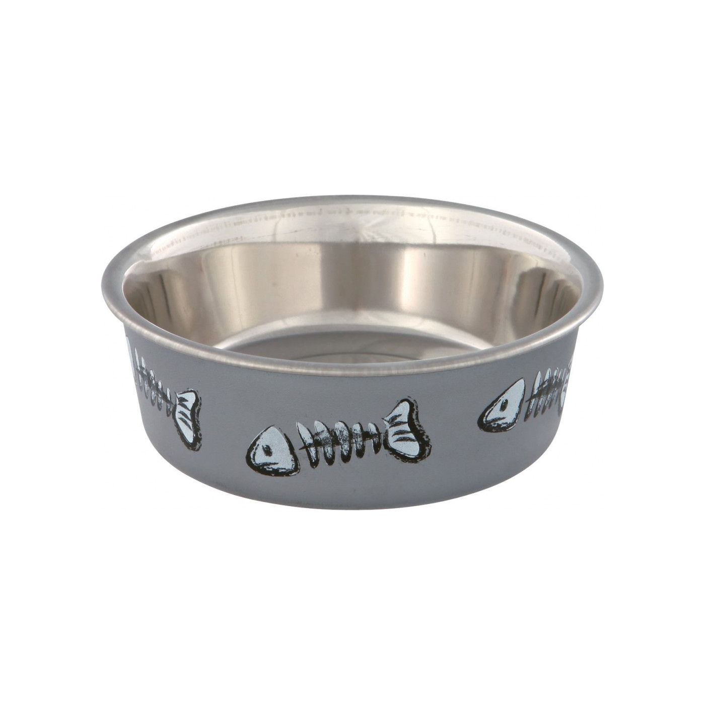 Миска Trixie для котів на гумовій основі з рибками пластикове покриття металева 12 см 250 мл