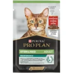 Вологий корм для дорослих котів після стерилізації Purina Pro Plan Sterilised шматочки яловичини у підливці 85 г-1